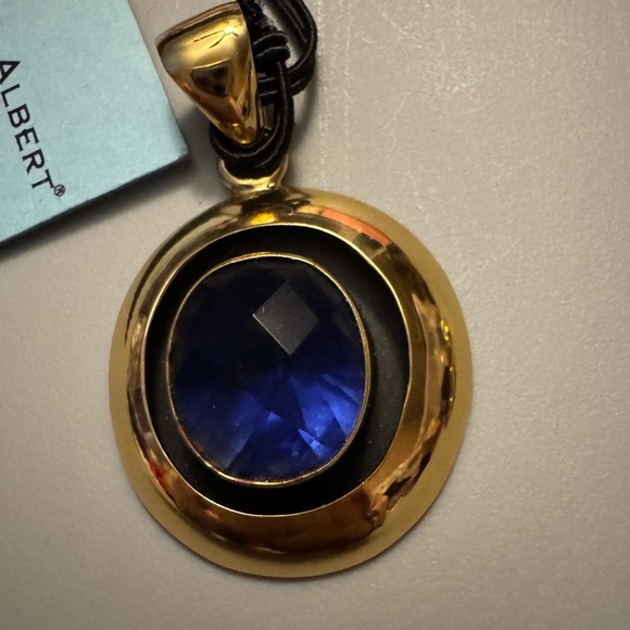 New Charles Albert alchamia blue lab created stone pendant + free black pendant - Picture 4 of 6